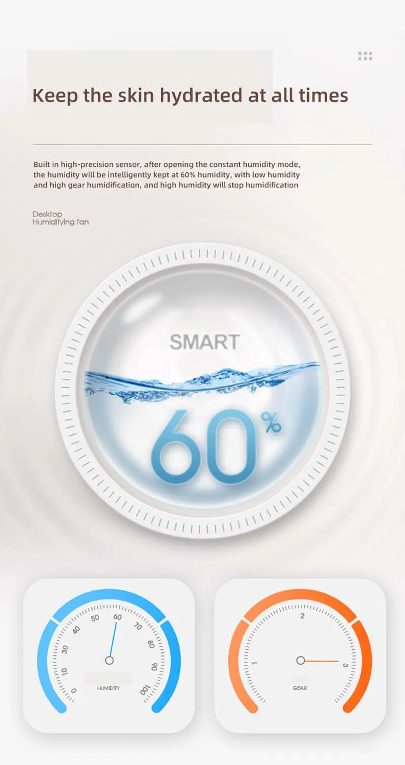 Mist Fan Summer Portable Air Conditioner Fan With Remote Controls Sleep Night Light 3 Speeds Aromatherapy Diffuser Humidifier