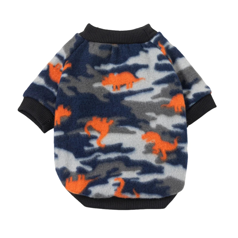 Warm Fleece Pet Pullover Sweater for Cats And Small Dogs Autumn Winter Cat Puppy Clothes Cute Printed Kitten Costume Outfits