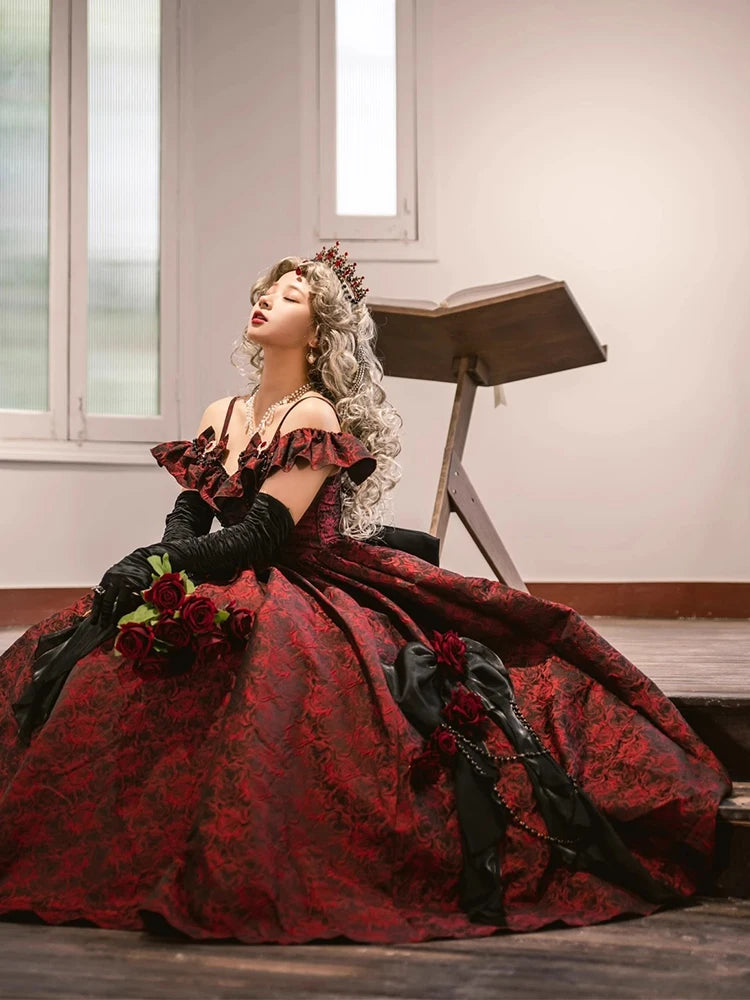Coalfell New Lolita Princess Dress Elegant Party Gown Luxury Lolita Ball Gown Flower Wedding Dress