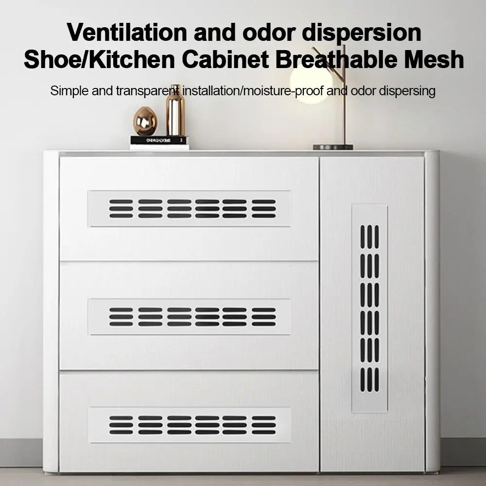 Aluminum Alloy Cabinet Breather Hole Cover Rectangle Breathable Mesh Wardrobe Air Vent Decor 30mm Wide Ventilator Grille Cover