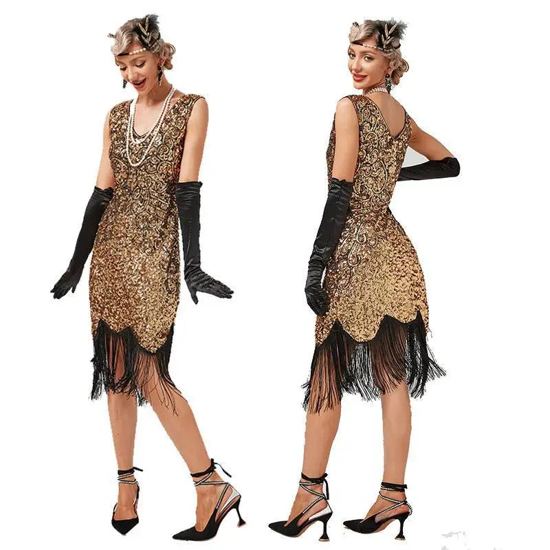 New Arrivals Women's 1920s 30S Sequin Fringed Beaded Flapper Gatsby Cocktail Dress Wedding Formal Party Dresses