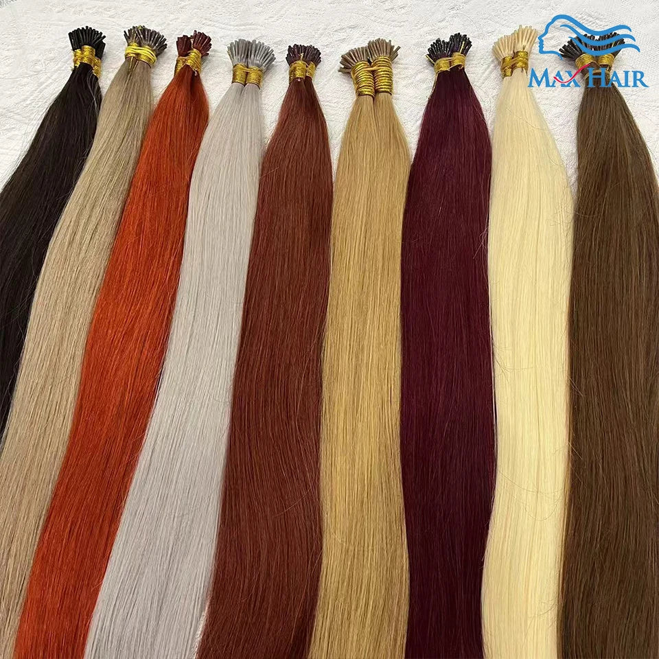 Human Hair i tip 100% human hair extensions Keratin Straight Brazilian Remy Human Hair Natural Capsule Hair Extension  30 inch