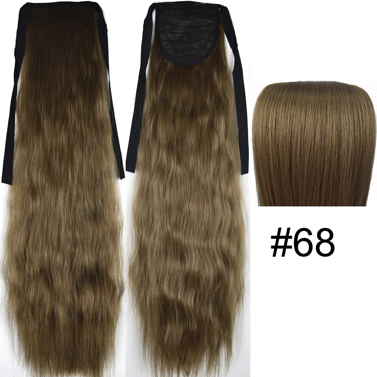 TOPREETY Synthetic Fiber Heat Resistant Kinky Ribbon Ponytail Extensions 3007