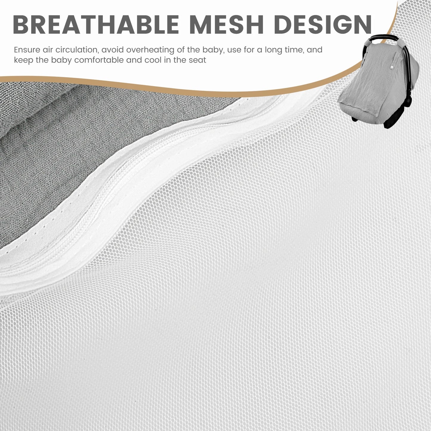 Baby Car Seat Cover Universal Baby Stroller Accessories 3 Modes Windproof Infant Carrier Canopy with Two Way Zipper for Travel