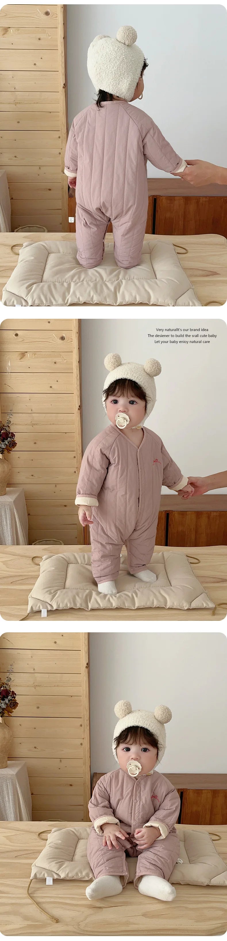 New Embroidered Baby Romper Autumn Winter Thicken Cotton One-piece Bodysuits for Boys Girls Outdoor Cotton Jacket Jumpsuit