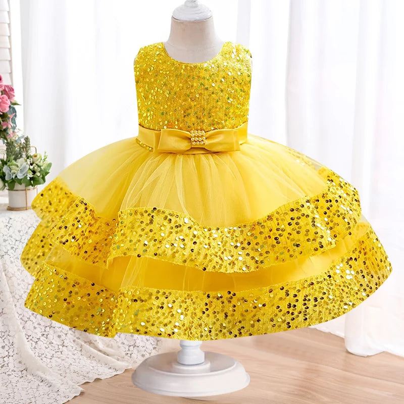 NEW Baby Dress Lace Flower Christening Baptism Clothes Newborn Kids Girls First Years Birthday Princess Infant Party Costume