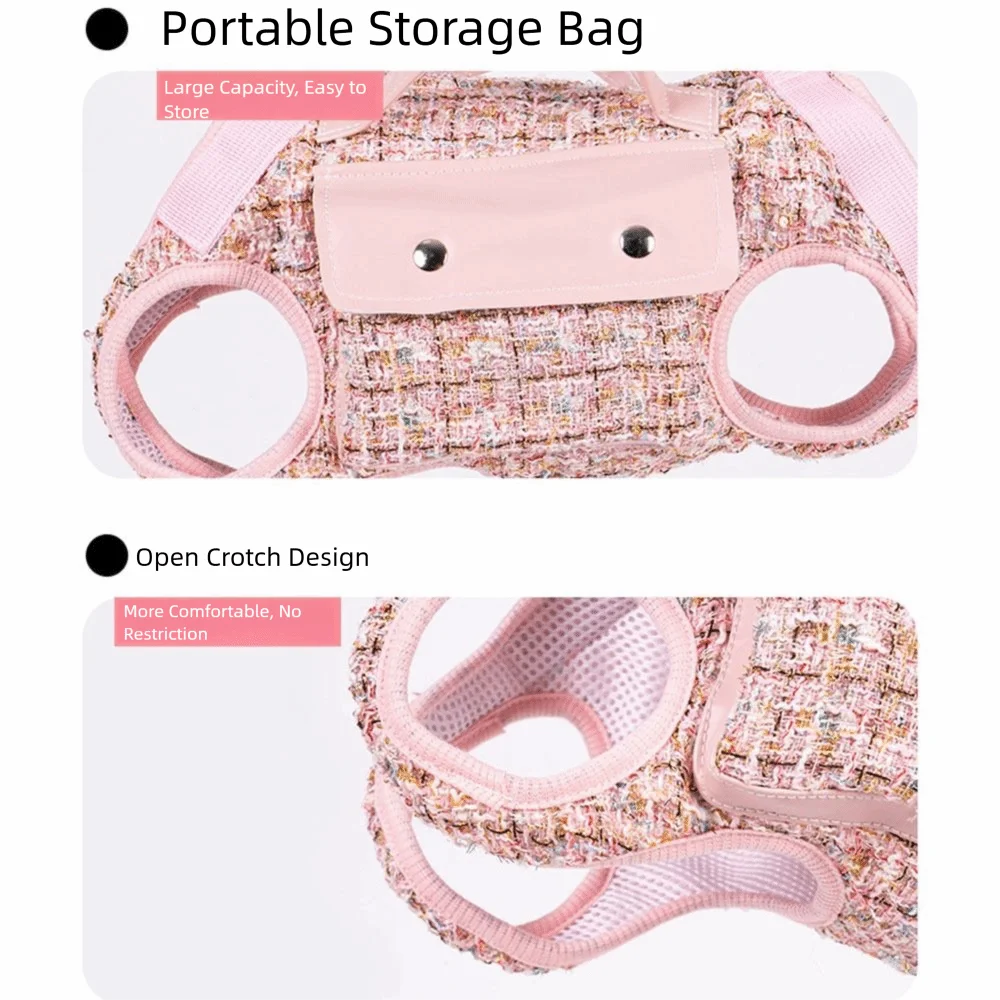 Stylish Dog Horizontal Backpack Elegant with Leash Handle Pet Traction Backpack Breathable Edge-wrapped Cat Carrier Bag Travel