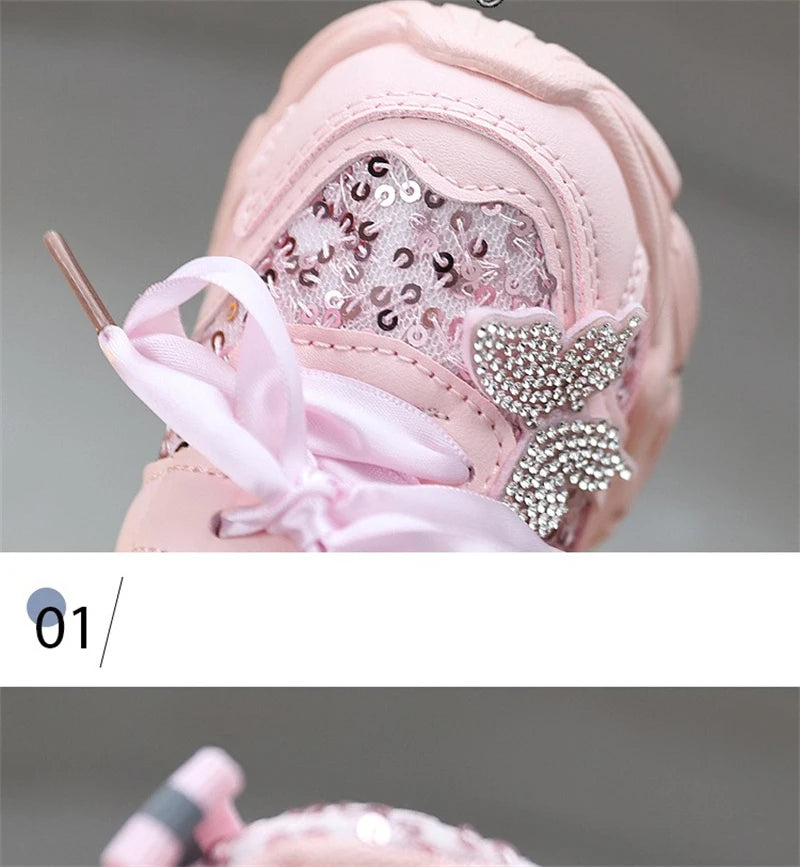 2026 New Girls Soft Sole Non-Slip Shoes Cute Princess Casual Sneakers Lightweight Sport Shoes for Toddler Little Girls Spring
