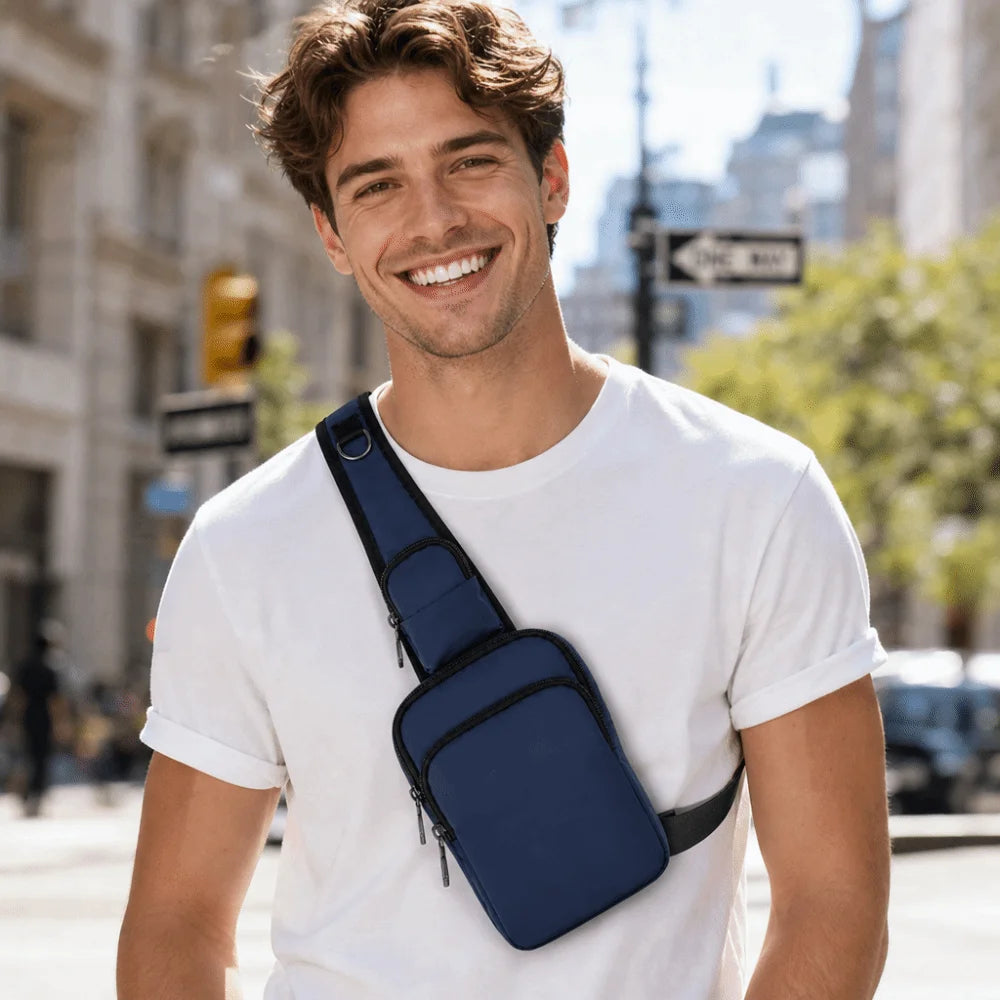 Fashion RFID Blocking Chest Bag Waterproof Anti-Theft Anti-Theft Sling Bag Lightweight Simple Messenger Bag Travel