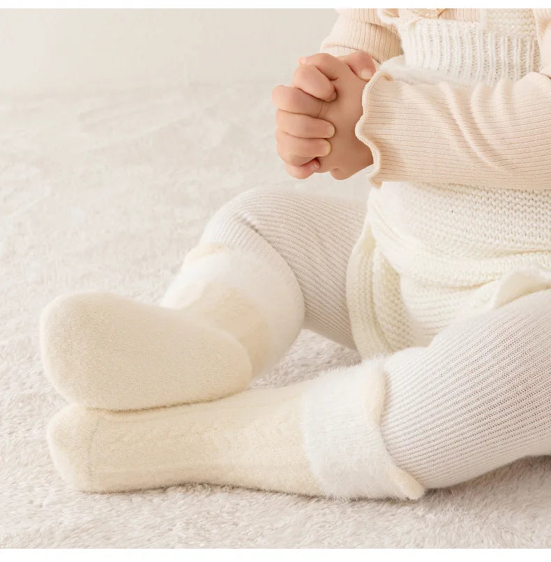 Autumn Winter Baby Socks Fleece Thickened Newborn Children Socks Warm Mid-Tube Kids Socks For Boys And Girls Baby Clothing Gifts