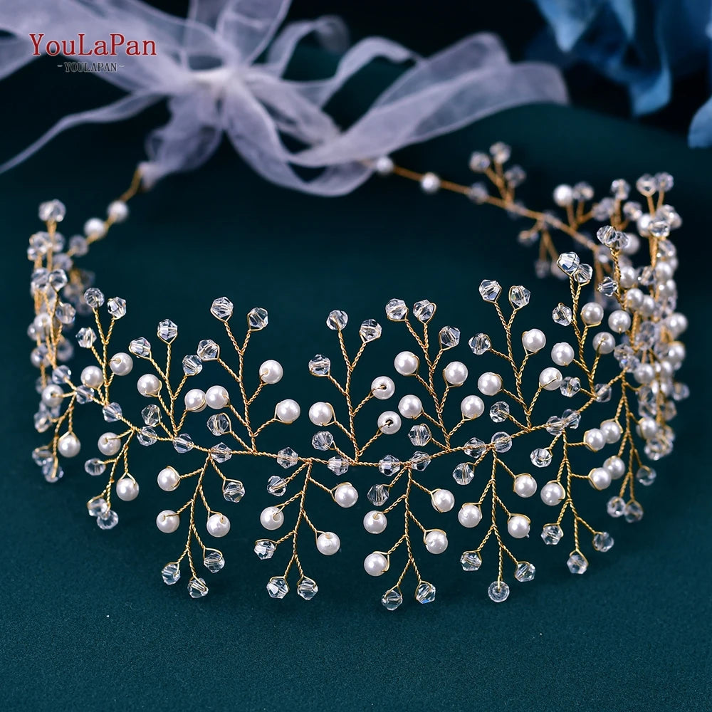 YouLaPan Wedding Rhinestone Sash Belts Pearls Crystal Belt For Girls Bridal Dress Accessories Woman Party Dress Waist Sash SH55