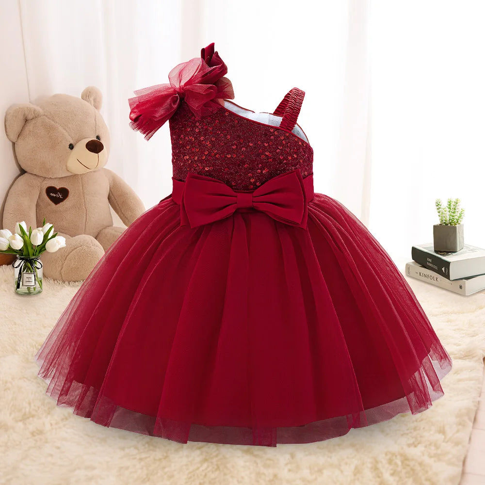Toddler Baptism Party Baby Girls Dresses Girls Tulle 1st Birthday Wedding Prom Baby Dress Infant Bridesmaids Christmas Costumes