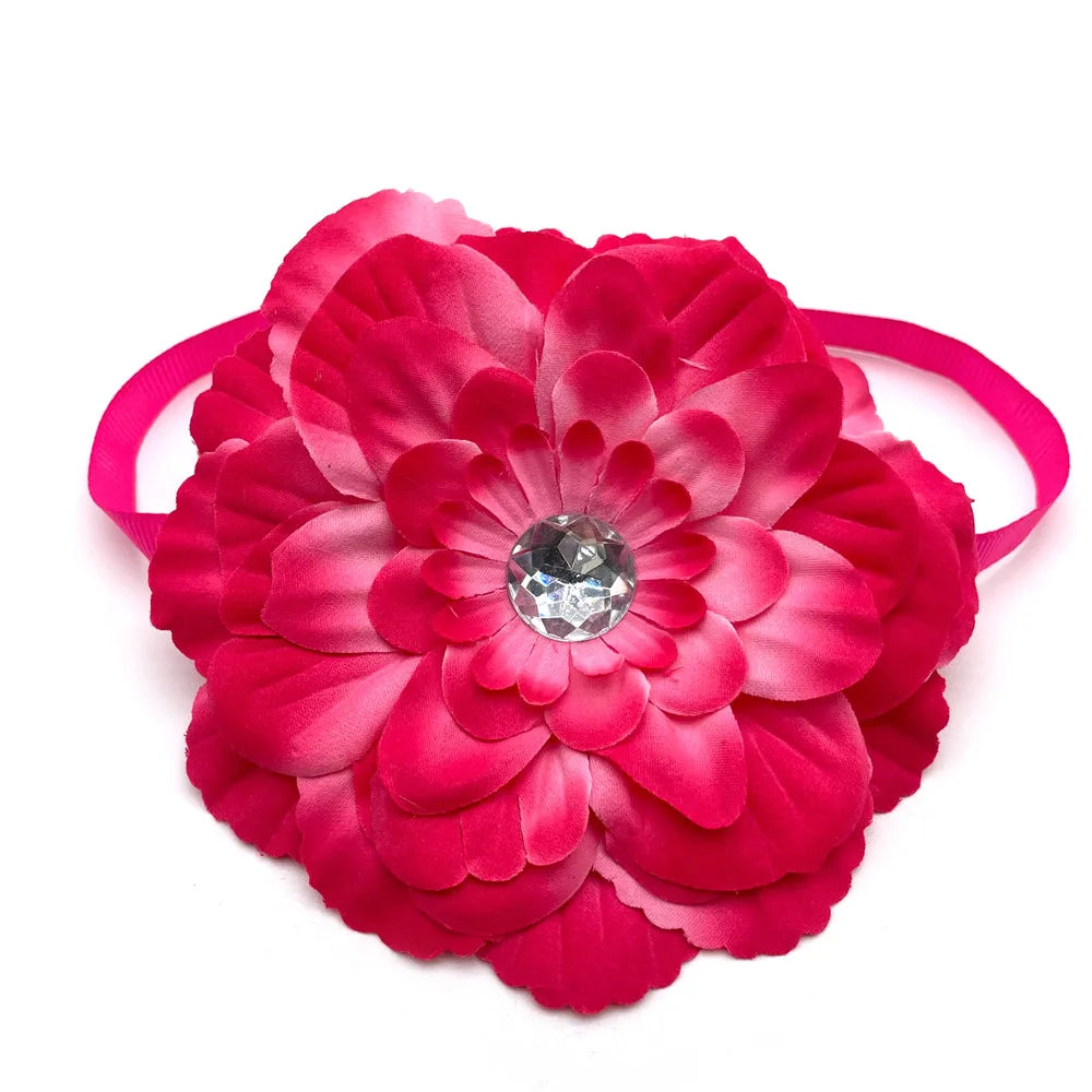 50pcs Dogs Pets Accessoriess Large Dog Ties Bow Ties Bowknot with Diamond Adjustable Colorful Flowers Dog Grooming Pet Supplies