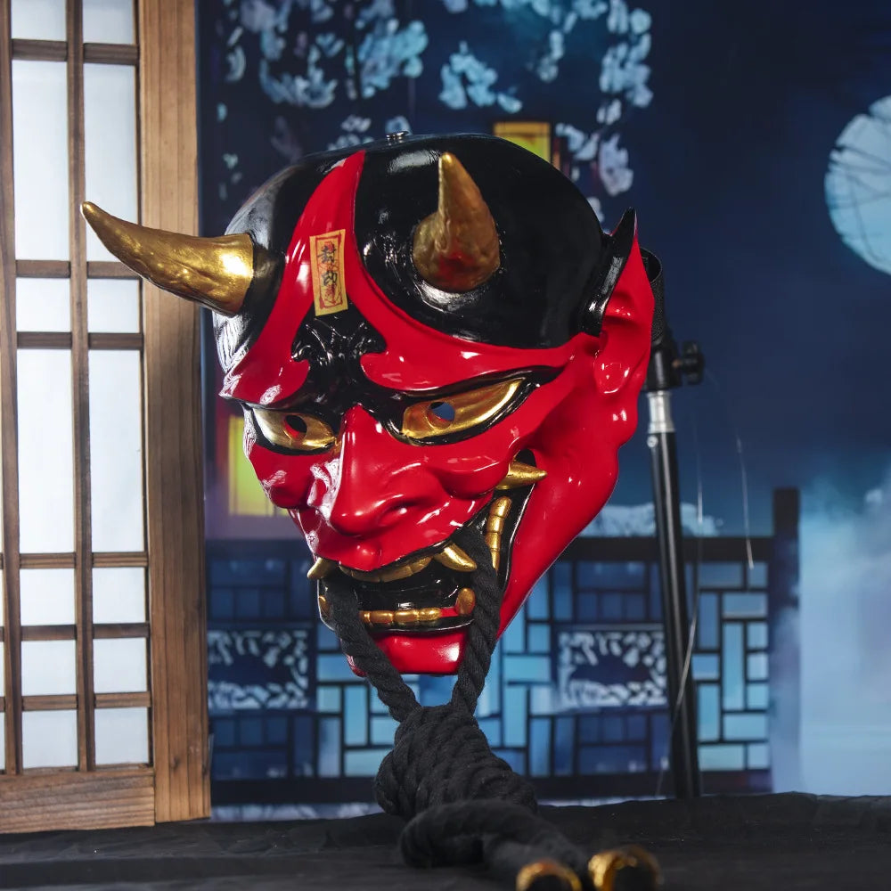 Halloween Prajna Mask Horror Mask Cosplay Costumes Japanese Demon Ghost Mask Party Carnival Comic-Con Masquerade Props Gift