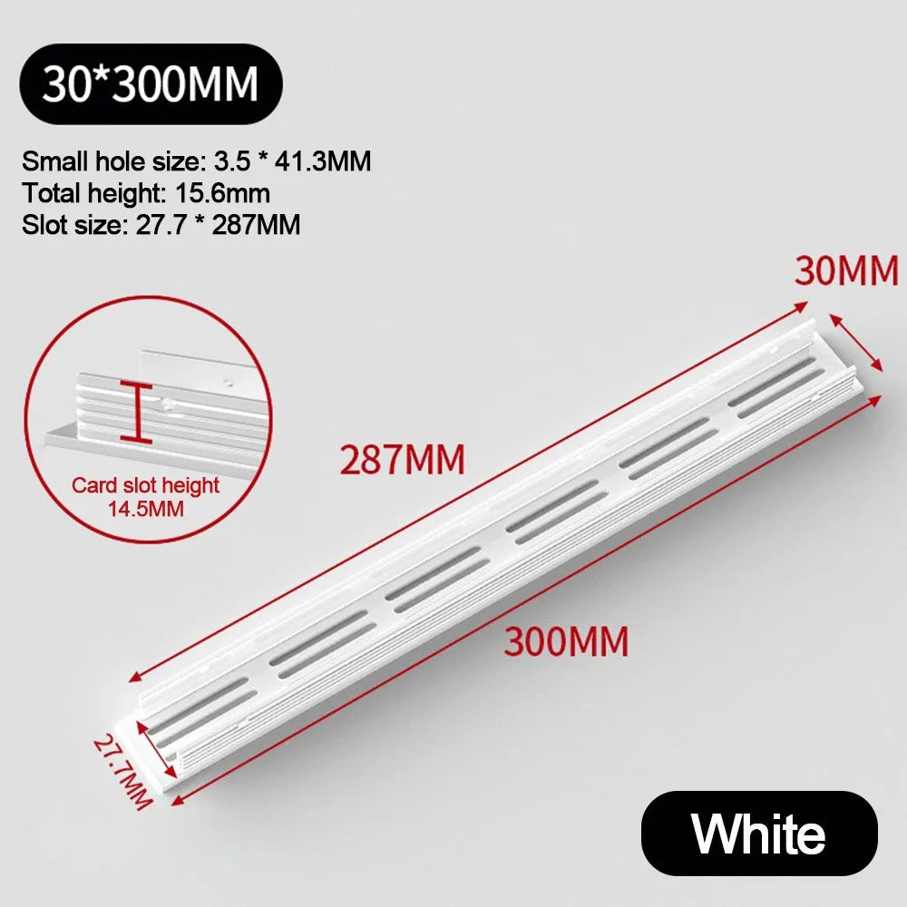 Aluminum Alloy Cabinet Breather Hole Cover Rectangle Breathable Mesh Wardrobe Air Vent Decor 30mm Wide Ventilator Grille Cover