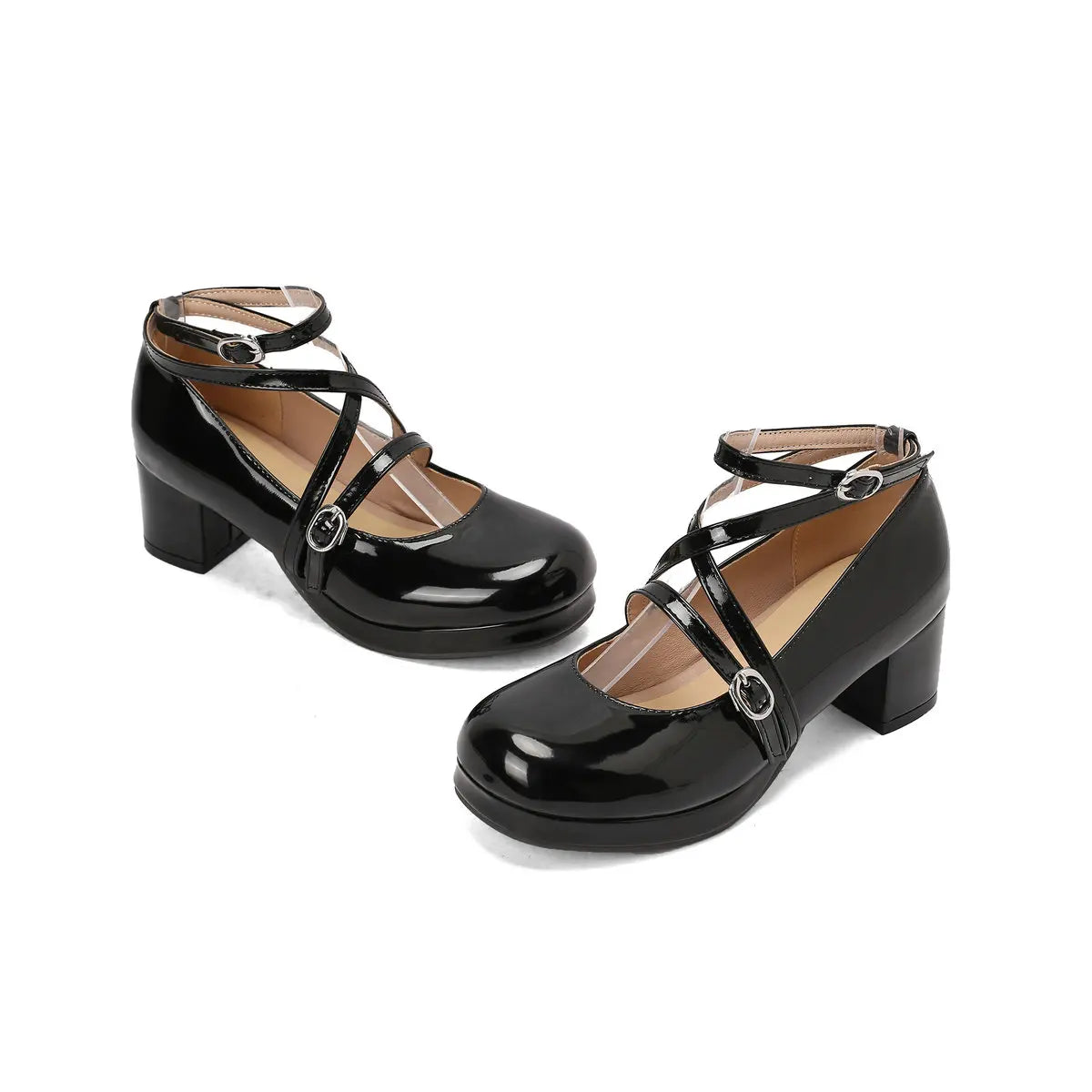 Japanese Lolita Party Shoes High Heels Ankle Strap Cross Dress Pumps Cosplay Costume Plus Size 31-50 Big Feet Wear Dropshipping