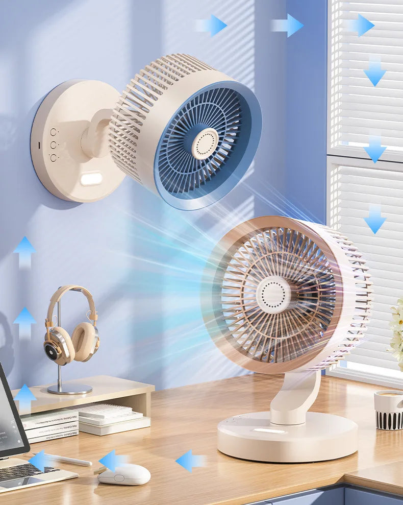 Desktop Circulating Small Wall Mounted Fan Multifunction Shaking Head Remote Control Quiet Cooling Fan For Home Office