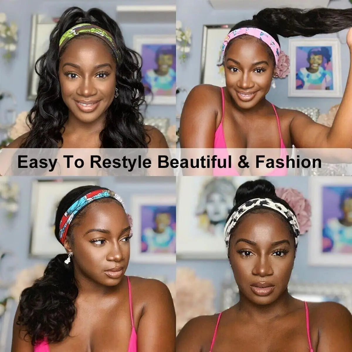 32 Inch Body Wave Headband Wig for Women Human Hair Glueless Wear and Go Glueless Brazilian Virgin Human Hair 250 Density