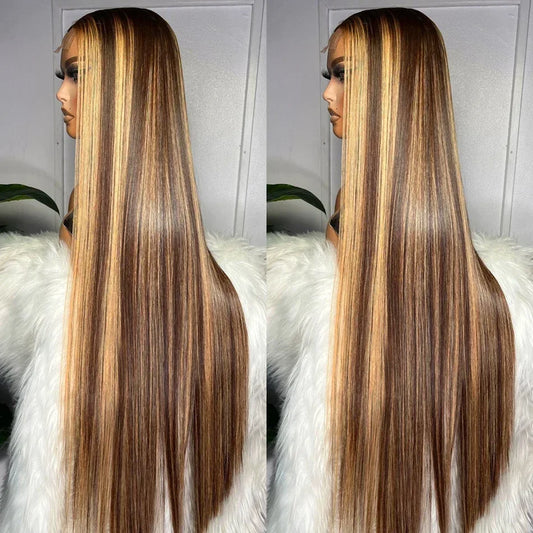 13x4 Honey Blond Straight HD Lace Front Wig Colored Brazilian Highlight Ombre 13x6 Lace Frontal Wig Colored Human Hair For Women