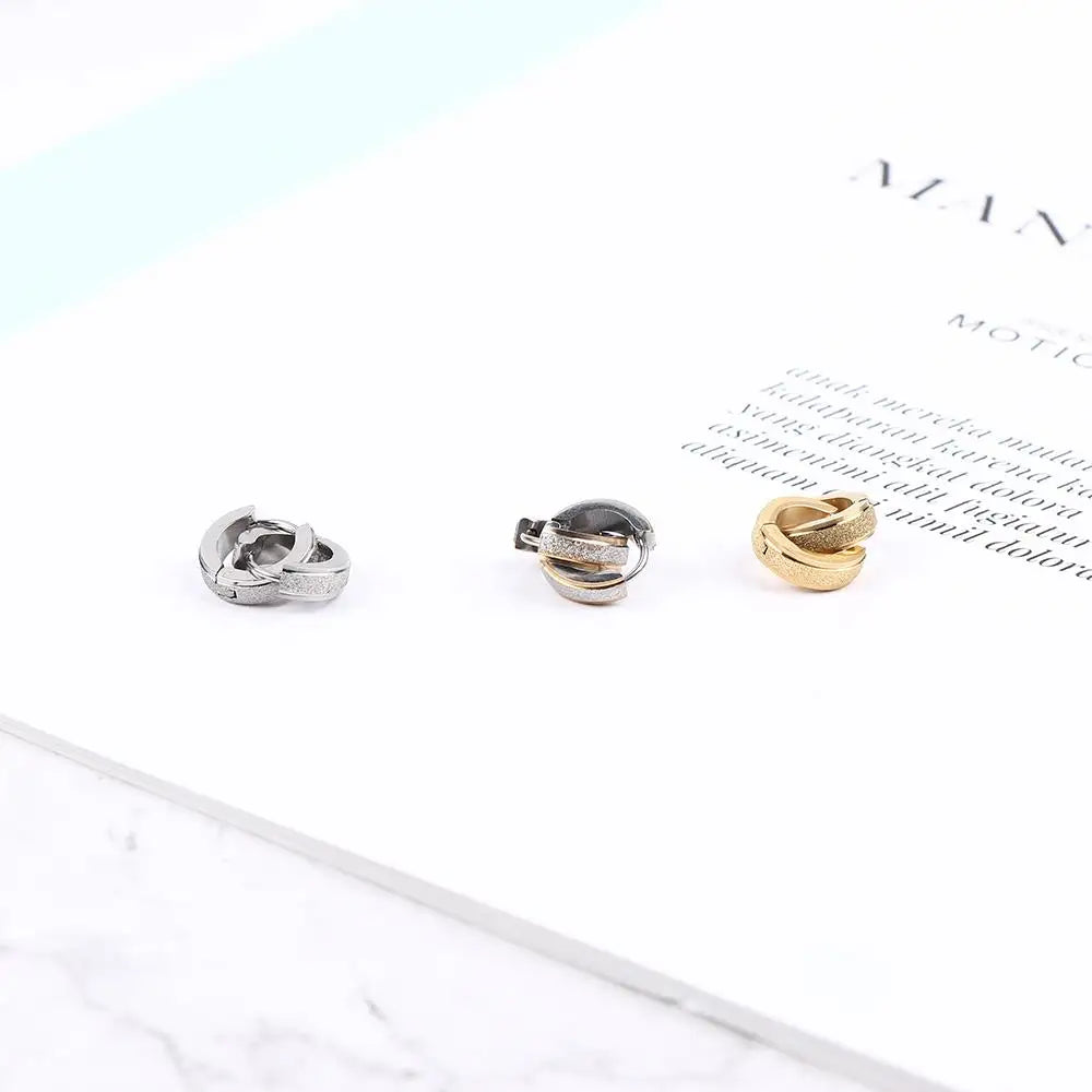 Mens Huggie Fashion Earring Man Jewelry Gold Simple Circle Hoop Earrings Polish
