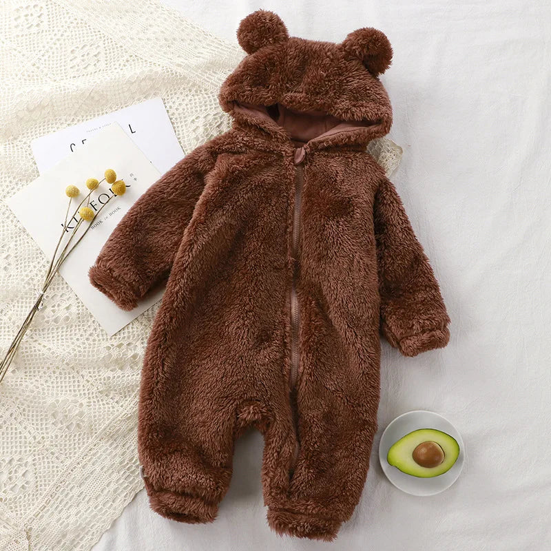 Winter Baby Fleece Onesie - Warm Fuzzy Footed Pajamas for Newborn Toddler Unisex