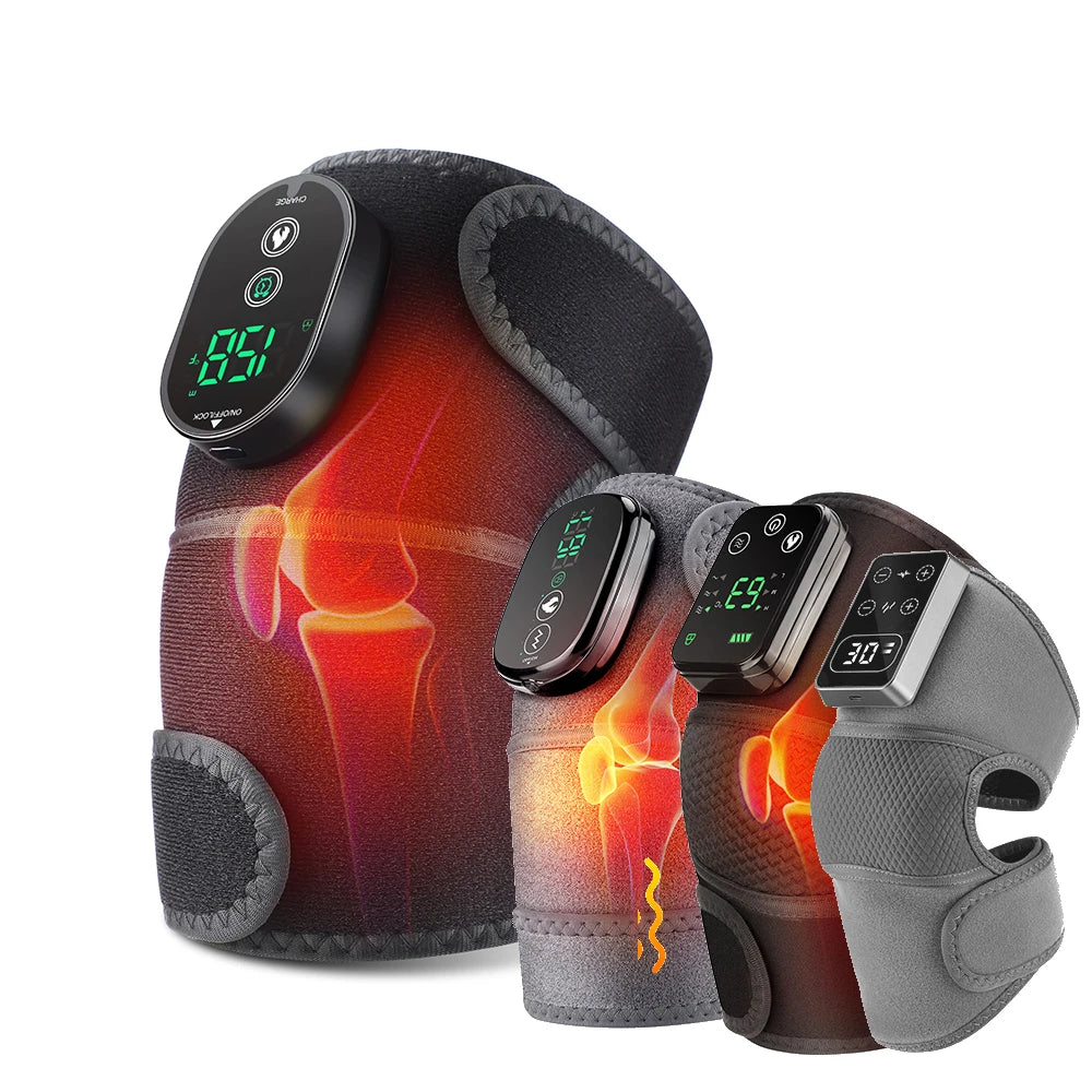 3 in 1 Heating Pad Shoulder Knee Elbow Brace for Arthritis Hot Compresss Joint Massage Strap Promote Blood Circulation Kneepad