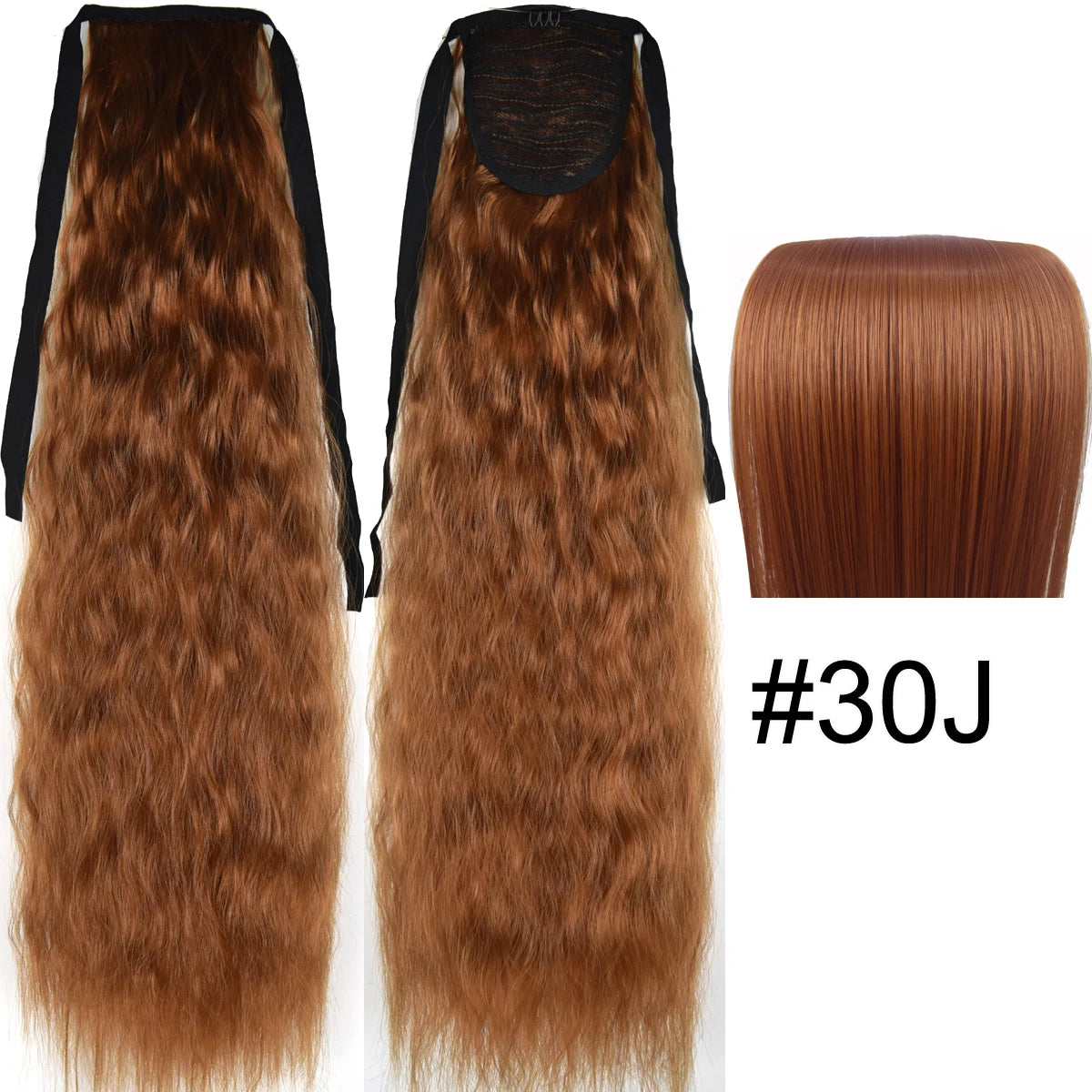 TOPREETY Synthetic Fiber Heat Resistant Kinky Ribbon Ponytail Extensions 3007