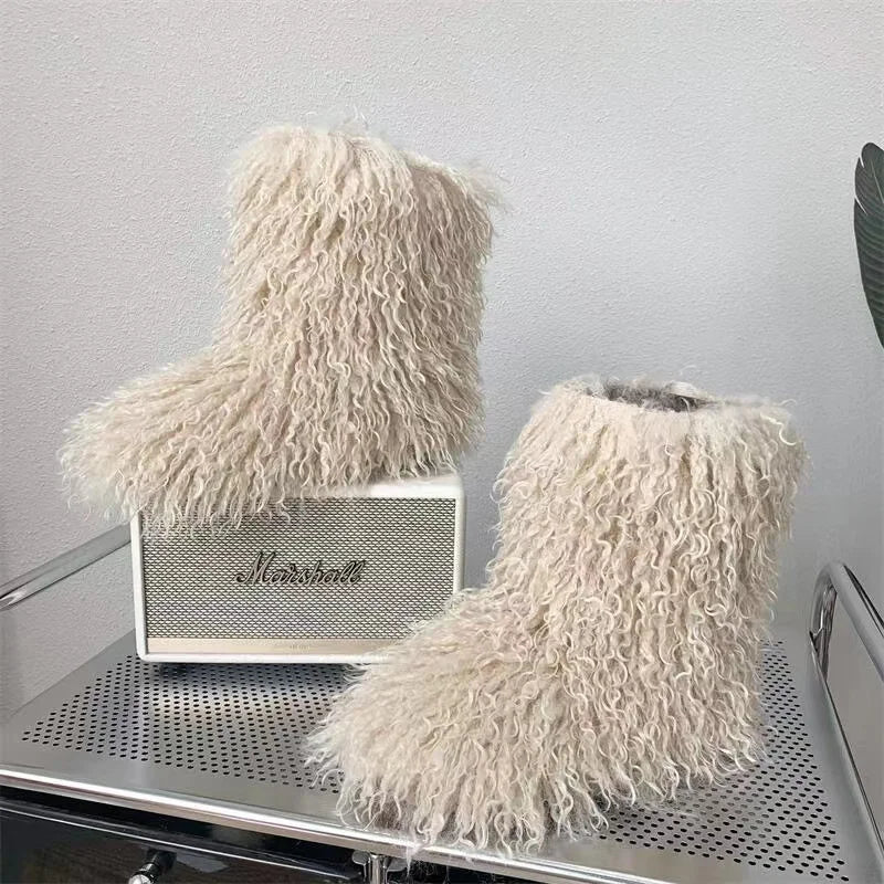 Y2K Kids Boots Winter Shoes New Faux Fur Toddler Girl Boots Fashion Colorful Fur Children Ankle Snow Boots Warm Shoes Girls