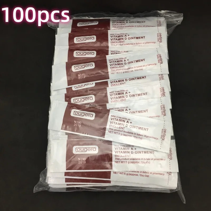 100Pcs Tattoo Aftercare Cream Fougera Vitamin Ointment Tattoo Care Supplies Recovery Cream Vitamin A&D Tattoo Repairing Cream