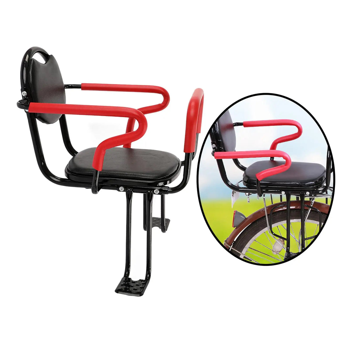 Child Bike Seat Rear Baby Carrier Footrest Iron Mount Safe Portable Kid Bicycle Seat Mat Detachable for Electric Bike Part
