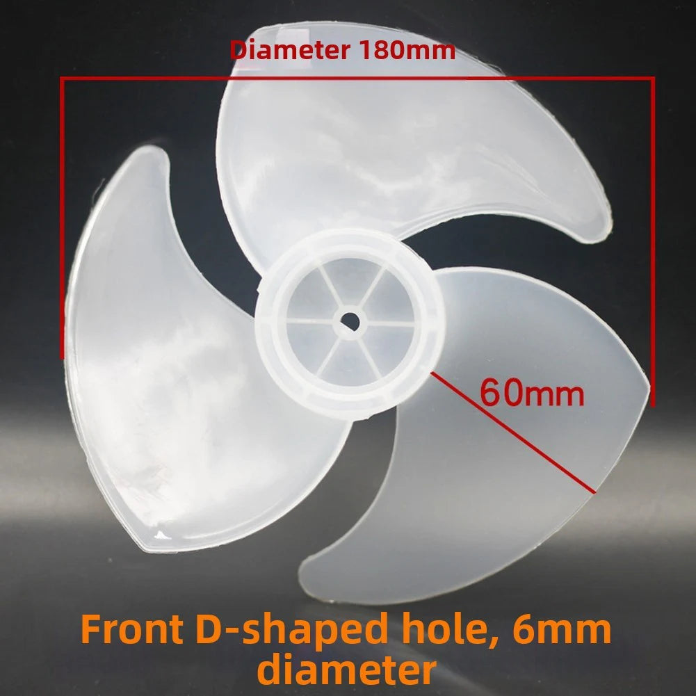 D hole Air Circulation Fan Blade for Turbo Floor Fan Replacement PVC 3-Blade Design Compatible with Standard Turbine Fans