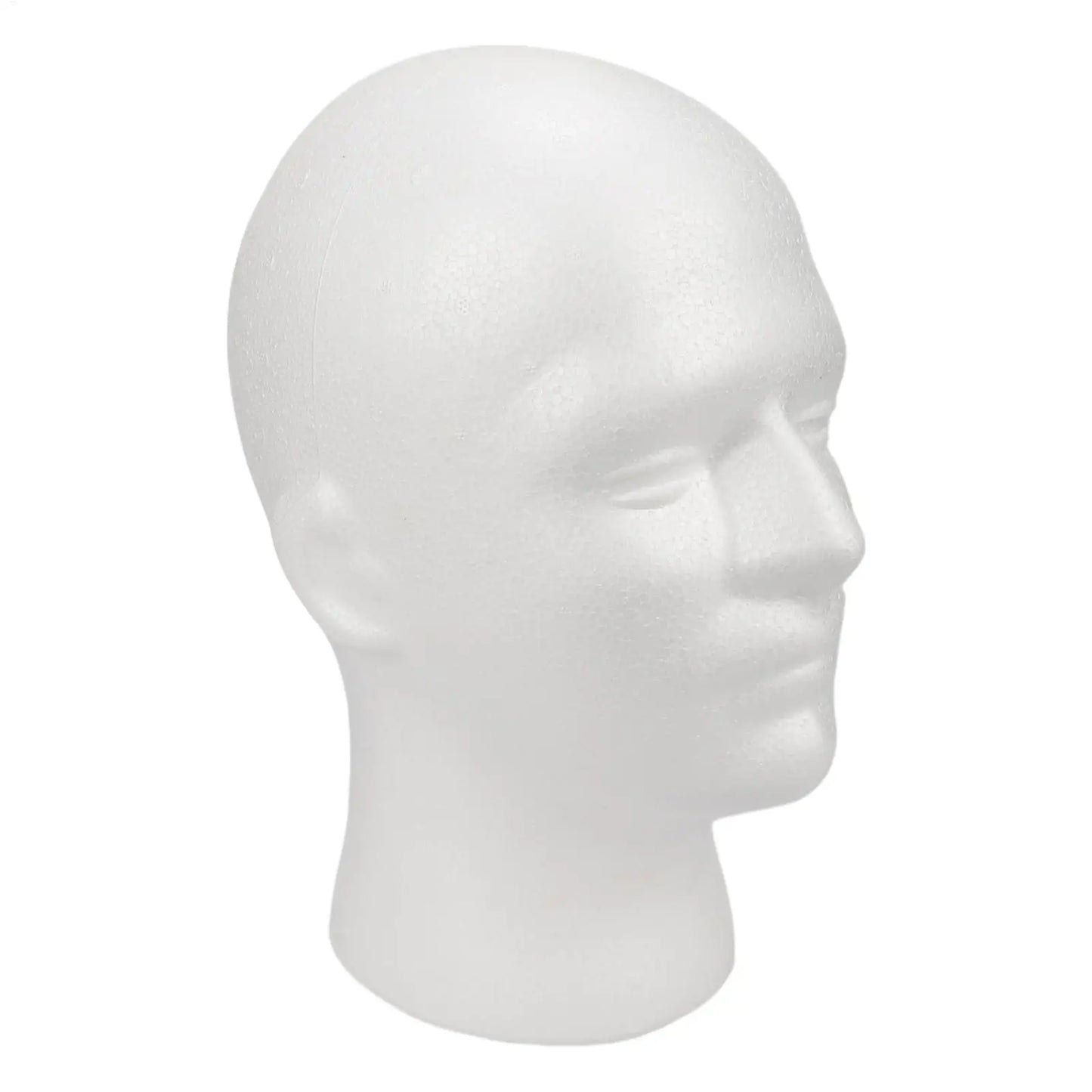 Male Mannequin Head Round Base Lightweight Foam Wigs Head Model and Display Hair, Hats and Hairpieces for Glasses Headset Wigs