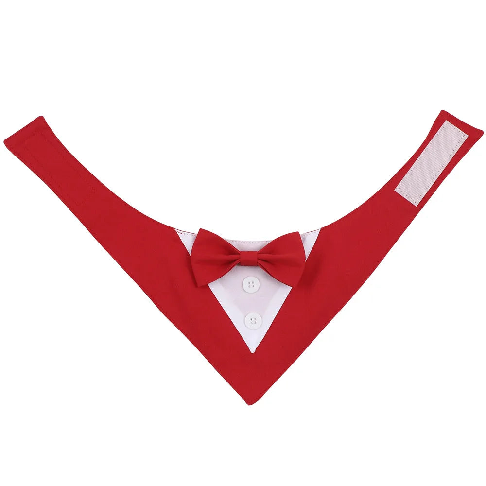 Sucado Handsome Wedding Pet Dog Bandana Elegant Suit Bowtie Luxury Triangular Scarf Collar Engagement Party Gifts Accessories