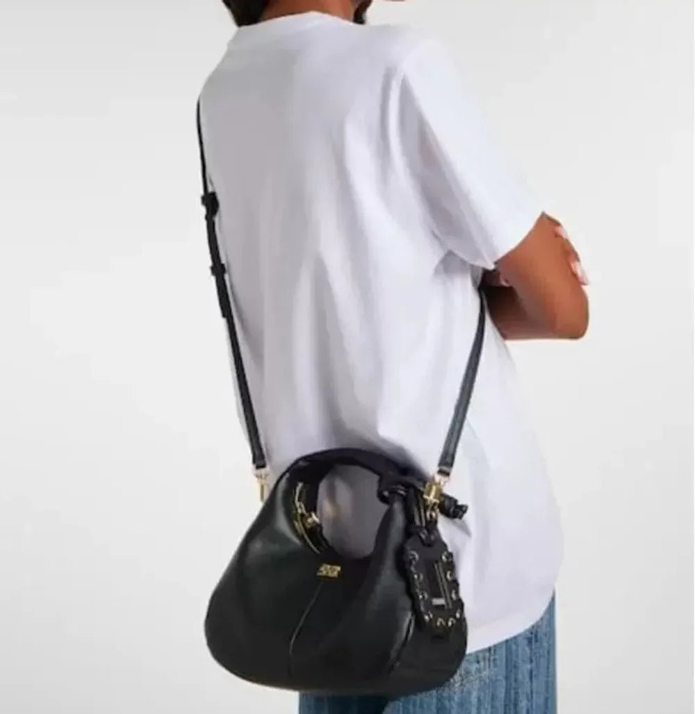 Luxury Mini Hobo Bag Women Vintage Leather Handbag Detachable Strap Commute Shoulder Purse Y2K Fashion Designer Crossbody Bag