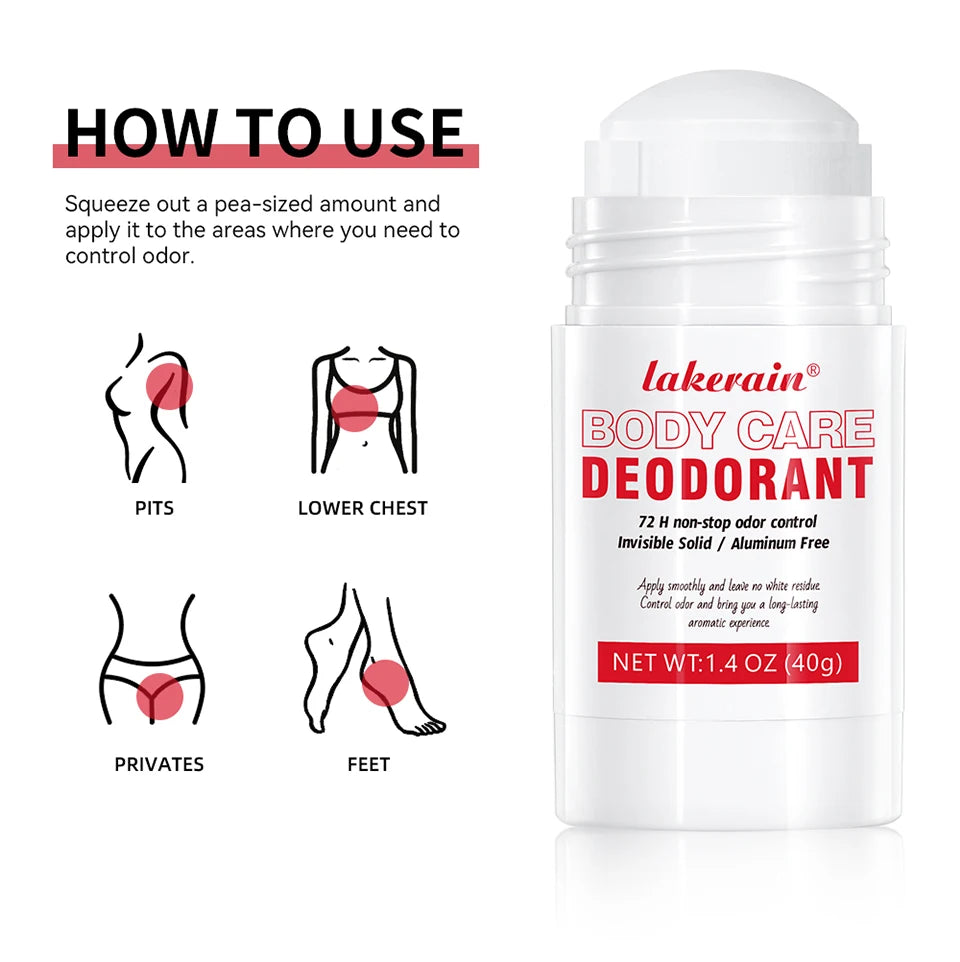 Lakerain Body Care Deodorant Long-Term Odor Control Natural Ingredients Aluminum-Free Sweet Fruity Aroma  Full Body Deodorant