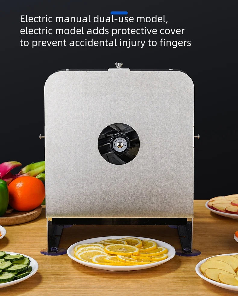 Electric Commercial Manual Slicer Cutting Fruit Machine Lemon Slicer Potato Carrot Ginger Slices Lotus Root Slices