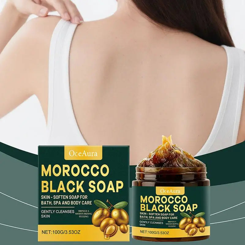 1/2/3pcs Morocco Black Soap Deep Cleaning Remove Dead Skin Cells Gentle Care Body Moisturizing Brighten Skin Smoothing Soap 100g