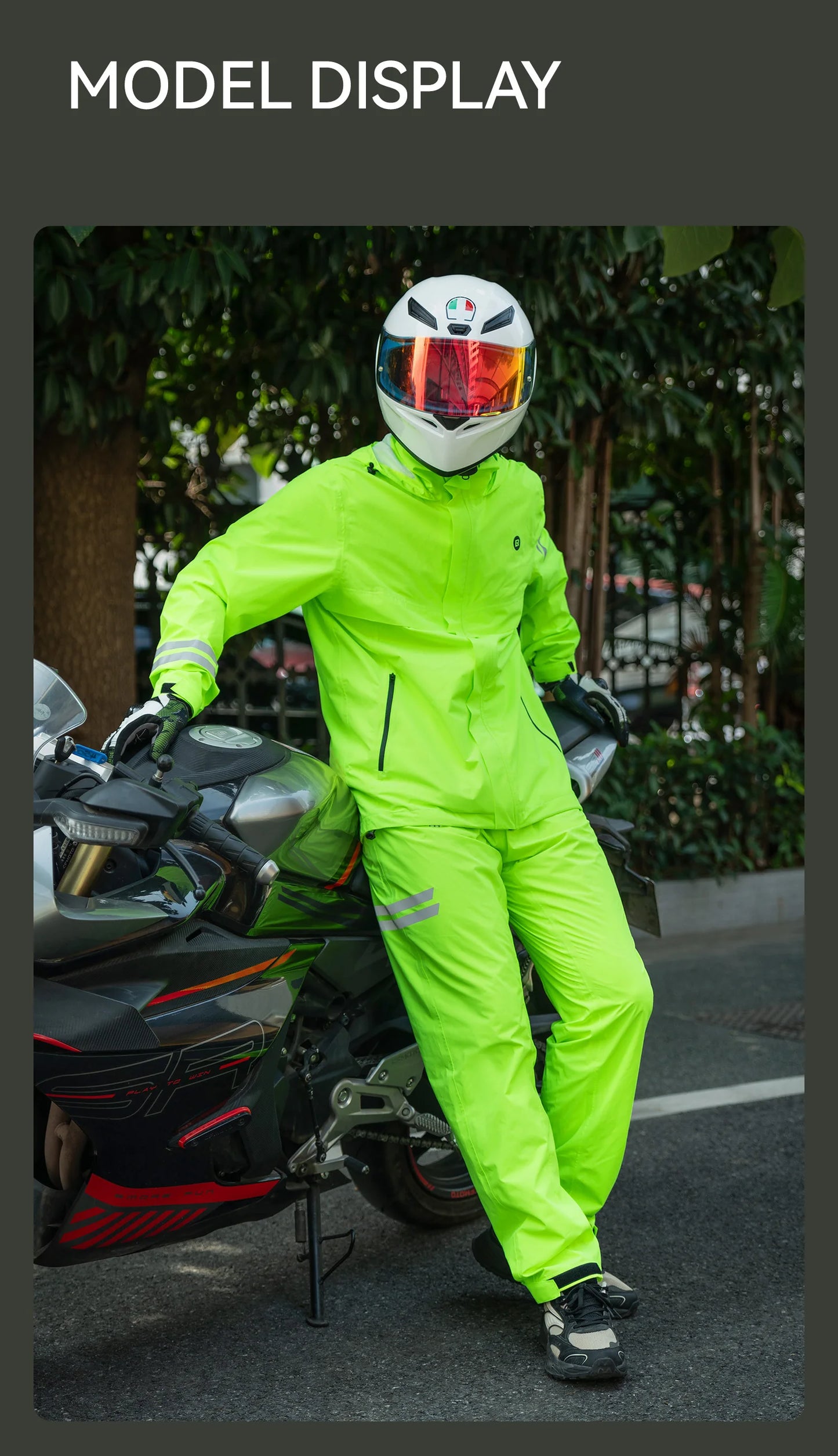 ROCKBROS Rainproof Cycling Suit Breathable Raincoat Hoodie Jacket Waterproof Pants Trousers Men Outdoor Sports Cycling Clothing