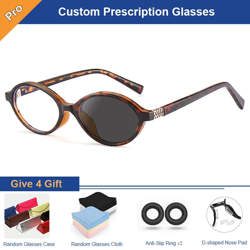 Smart Lenses Photochromic Myopia Glasses Women Oval Sunglasses Color Changing Near Sight Eyewear Optical Lenses With Recipe