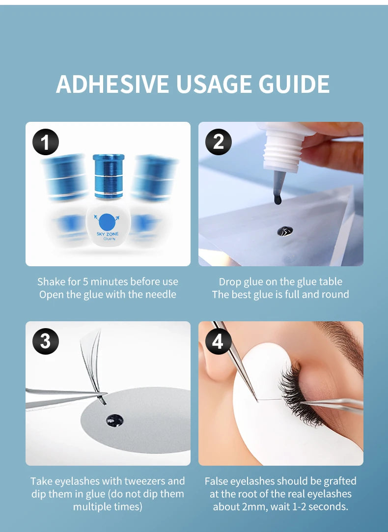 Sky Zone Eyelash Extensions Glue 5g Professional Korea Sky False Lash Glue with Sealed Bag Makeup Tools Shop Supplies