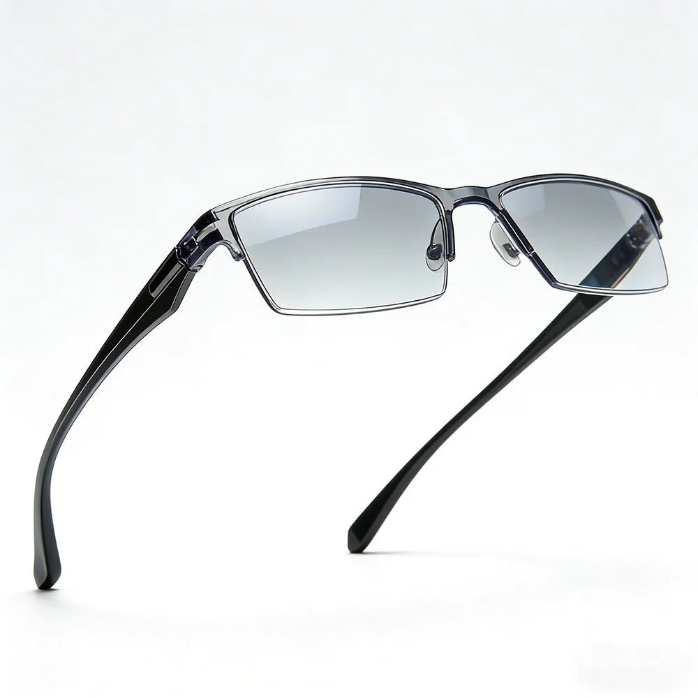Intelligent Progressive Multifocal Reading Glasses Anti Blue Light Half Frame Spectacles Far Near Dual Use Presbyopic Glasses
