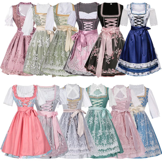 Halloween Carnival Cosplay Costume German Oktoberfest Maid Dress Woman Bavarian Traditional Embroidery Outfits Performance Girl