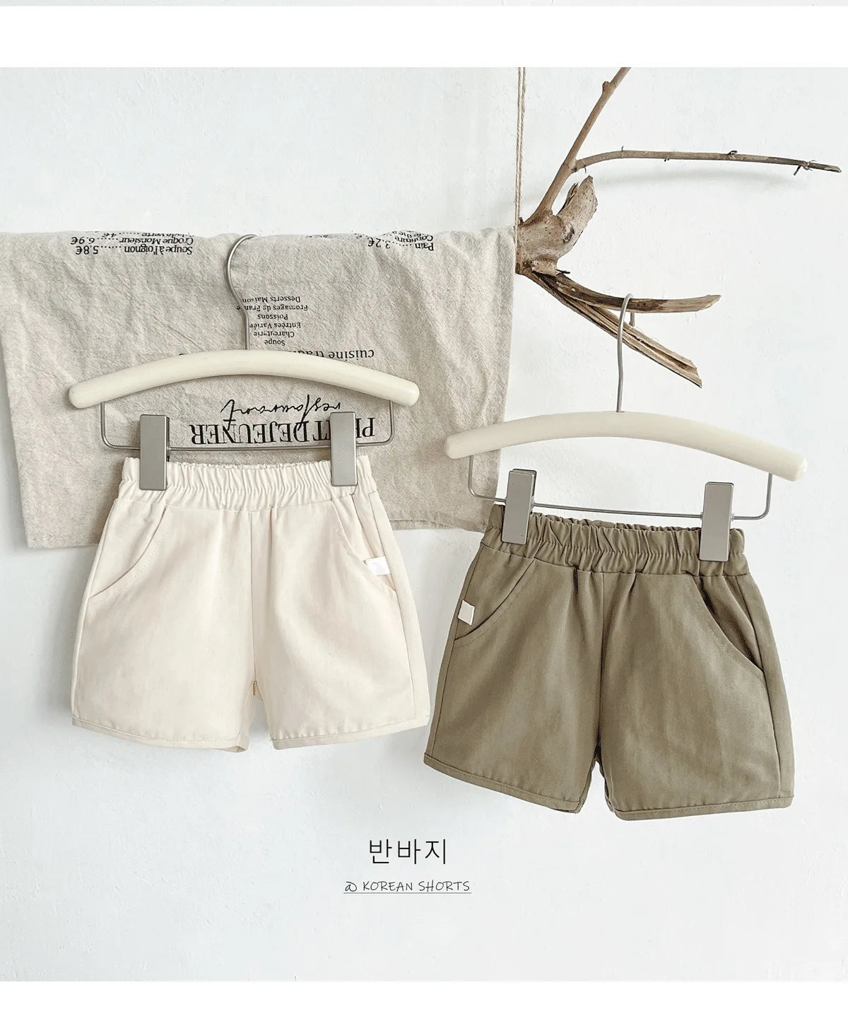 Ircomll 2 Pcs Summer Baby Workwear shorts 100% Organic Cotton for Infant Baby and Toddler, Boys, Girls Breathable Leisure Shorts