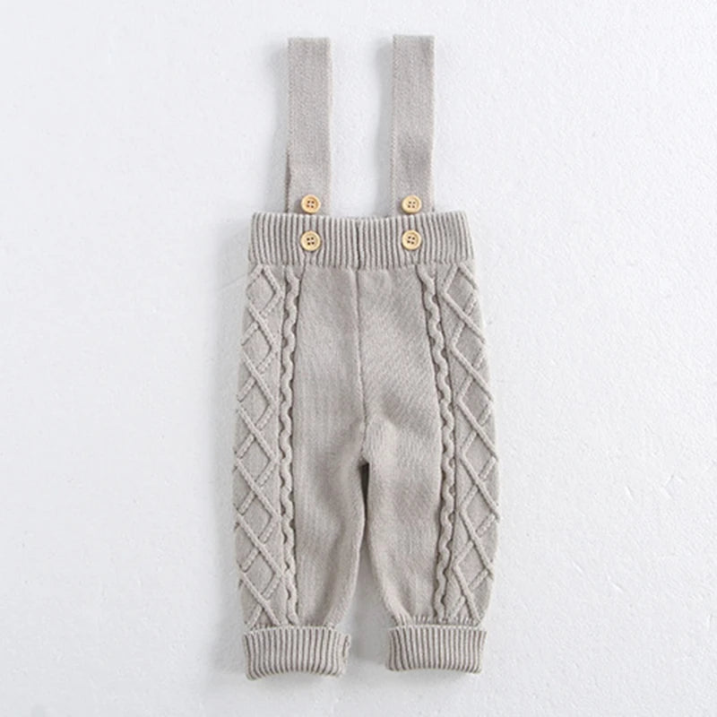 2024 New Autumn Winter Children Knitted Clothes Suit Long Sleeved Knitted Pullover+Jumpsuit Newborn Baby Boys Girls Clothing Set
