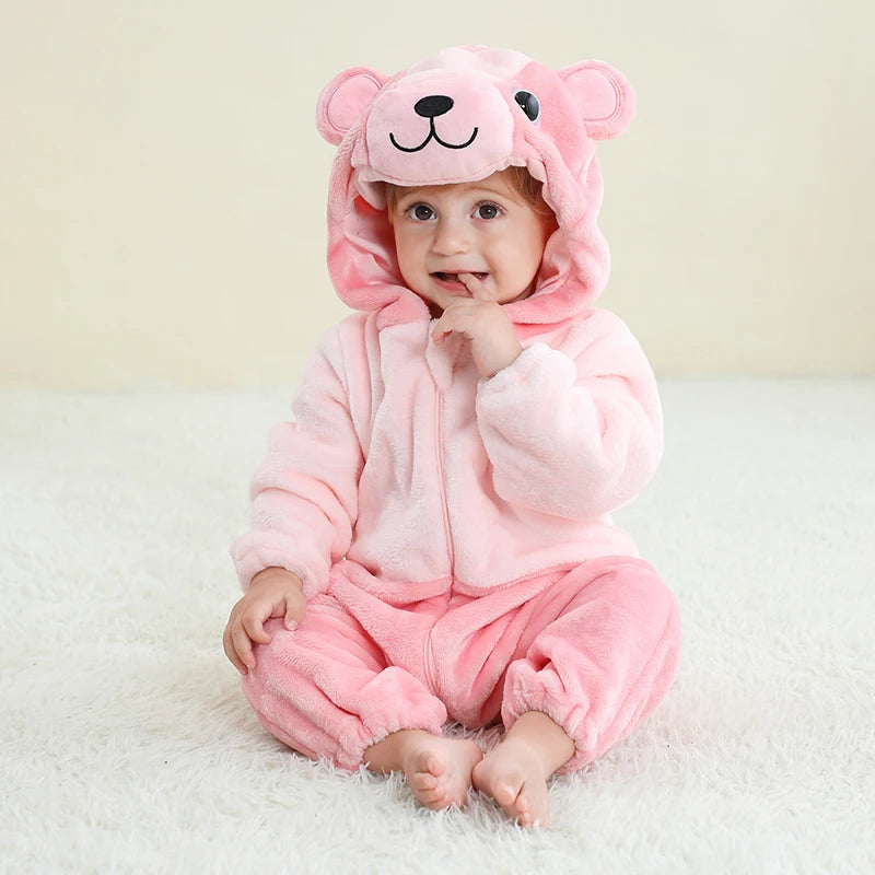 MICHLEY Carnival Dinosaur Baby Winter Costume Rompers Clothes Cute Cartoon Jumpsuit Bodysuit Overall Unicorn For Girls Boys Kid