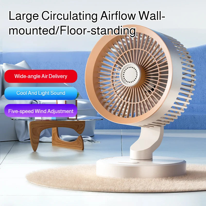 2 In 1 Desktop Wall Mount Air Circulator Fan, Quiet Oscillating Cooling Fan With Remote Control For Bedroom Office