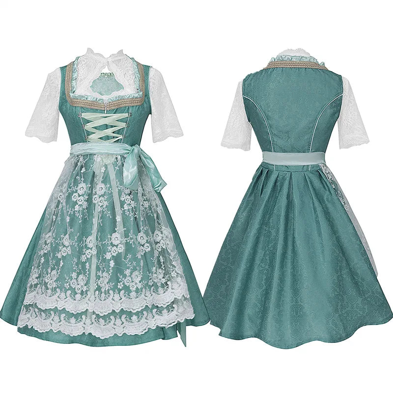 Halloween Carnival Cosplay Costume German Oktoberfest Maid Dress Woman Bavarian Traditional Embroidery Outfits Performance Girl