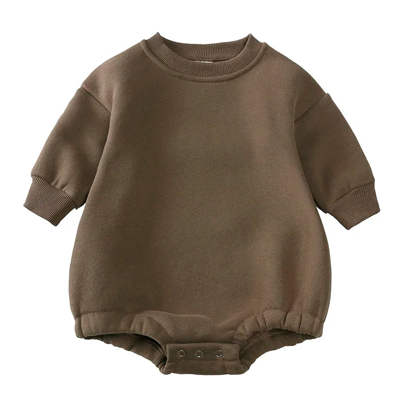 Baby Romper Infant Boy Girl Thick Clothes 6-24M Warm Long Sleeve Newborn Bodysuit Solid Cotton Jumpsuit Soft Winter Clothing