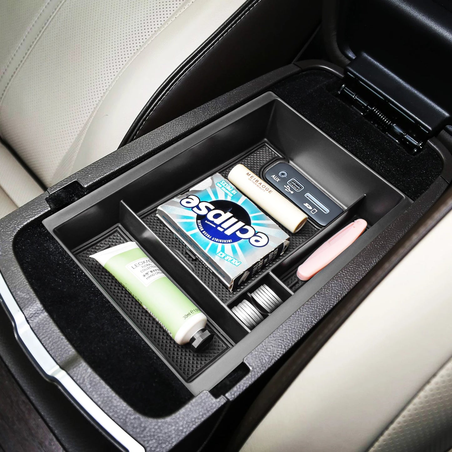 For Dodge Charger/Chrysler 300C 2011-2023 Armrest Storage Box Car Accessories Center Console Organizer Tray ABS Car Storage Box