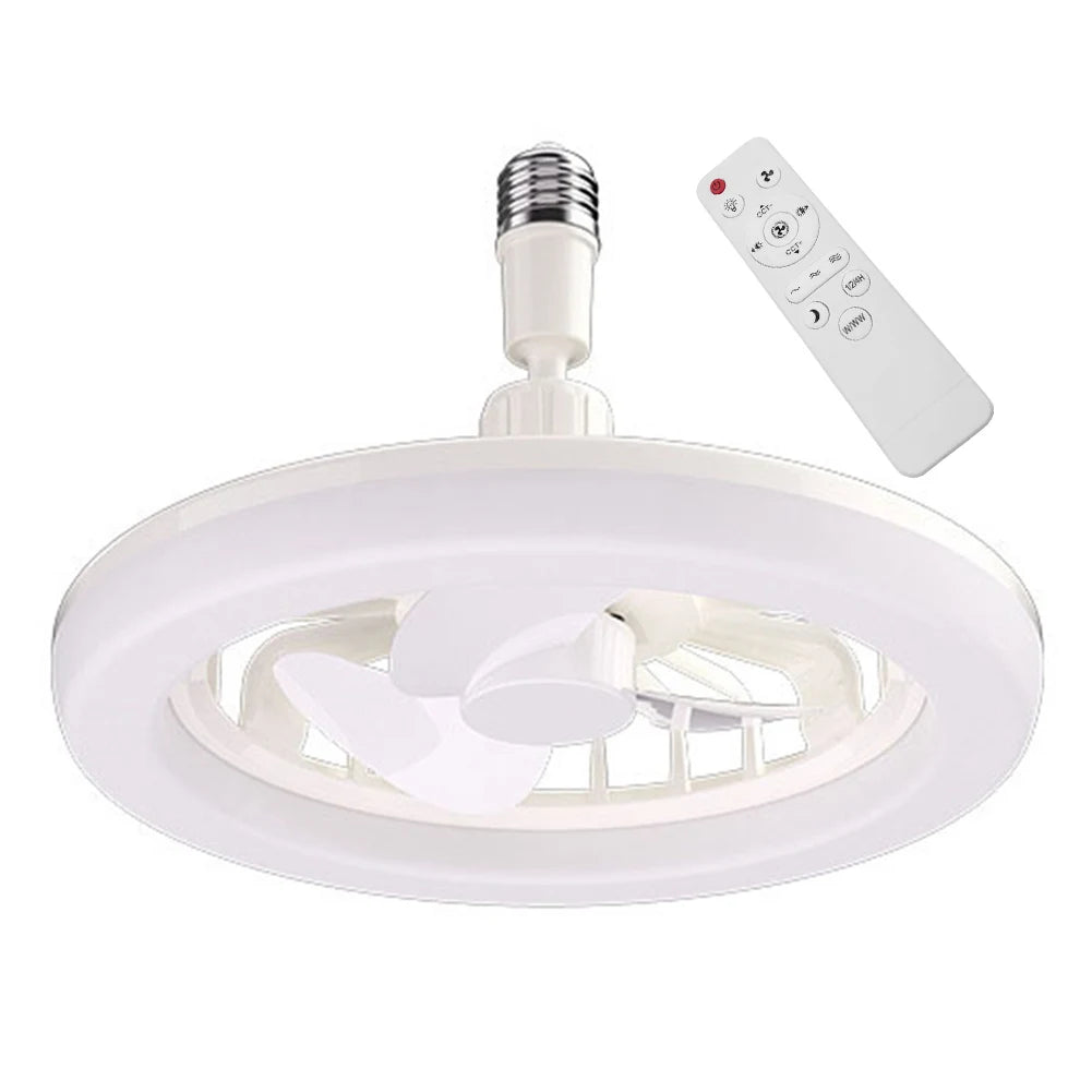 Ceiling Fans with Lights and Remote Socket Ceiling Fan Light Screw in E27 LED Bulb Fan Dimmable LED Fan Light for Bedroom